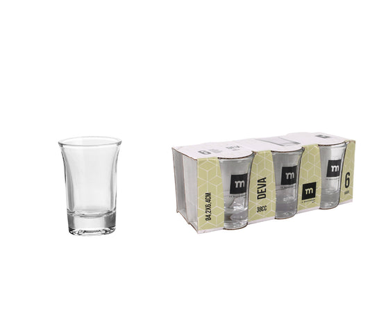 Shot glasses 38ml DEVA pack of 6