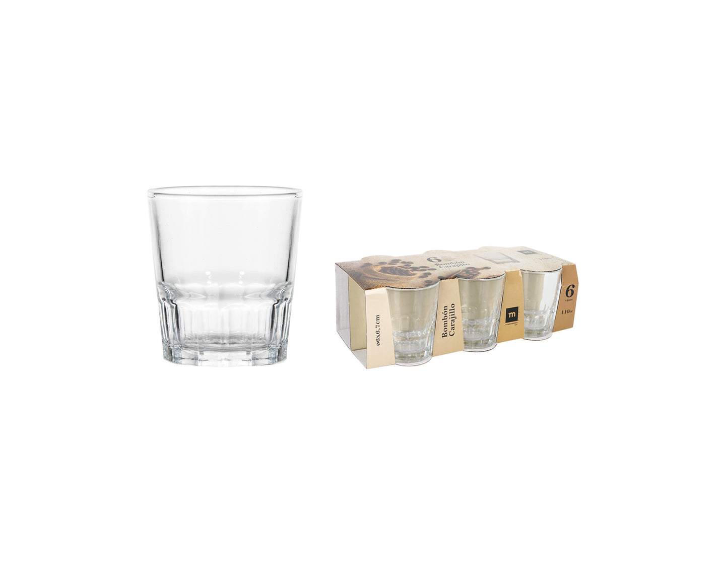 Shot liquor glasses 110ml CARAJILLO pack of 6