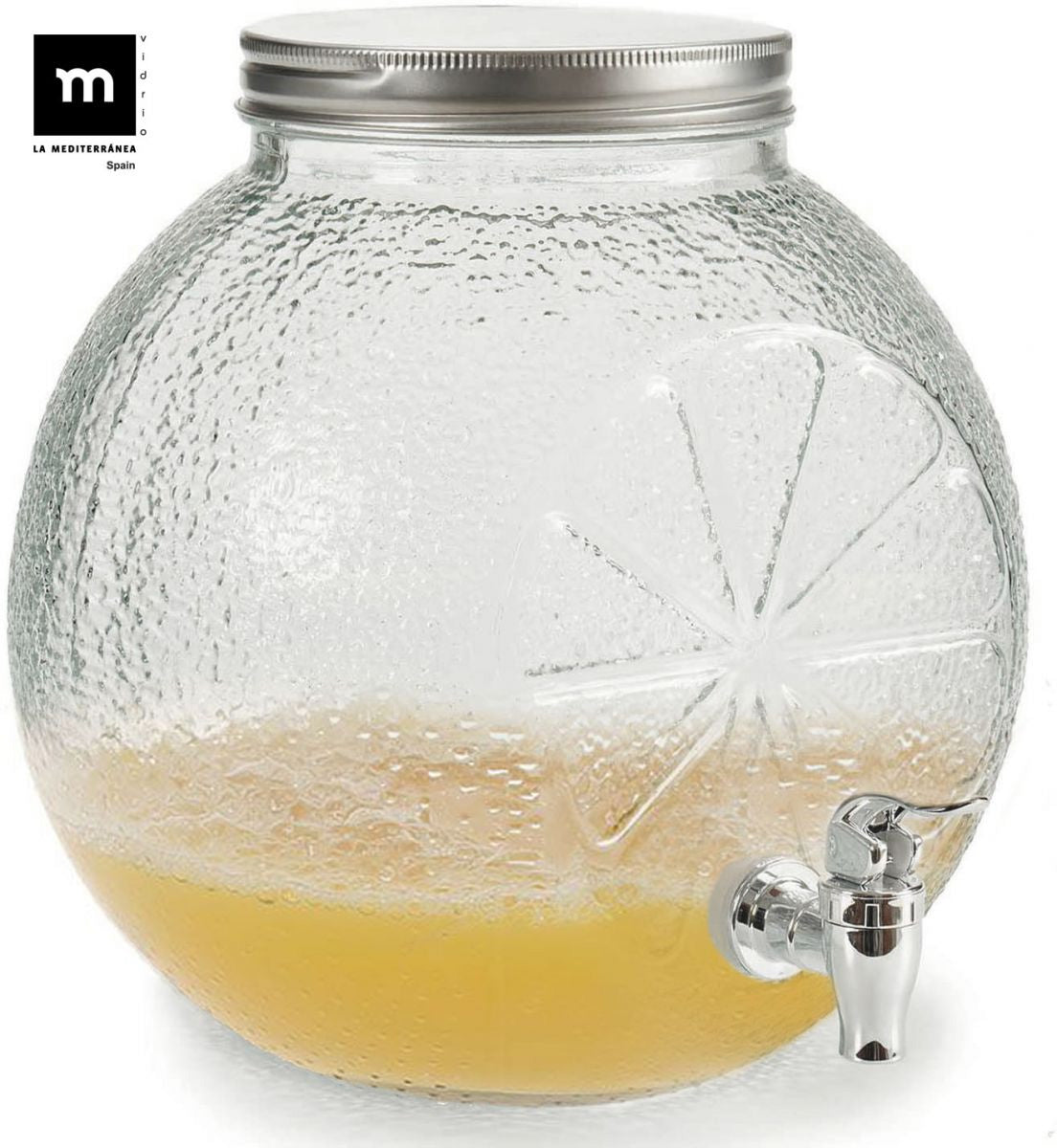 5L glass Drinks Dispenser Round Rustik