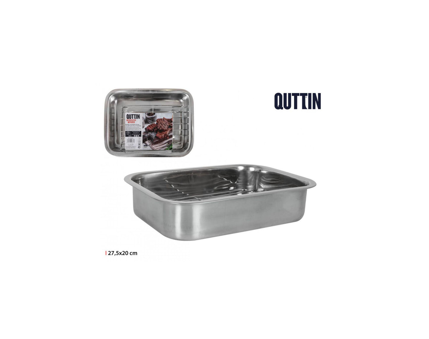 Oven tray Stainless Steel with Grill 27.5x20cm Quttin