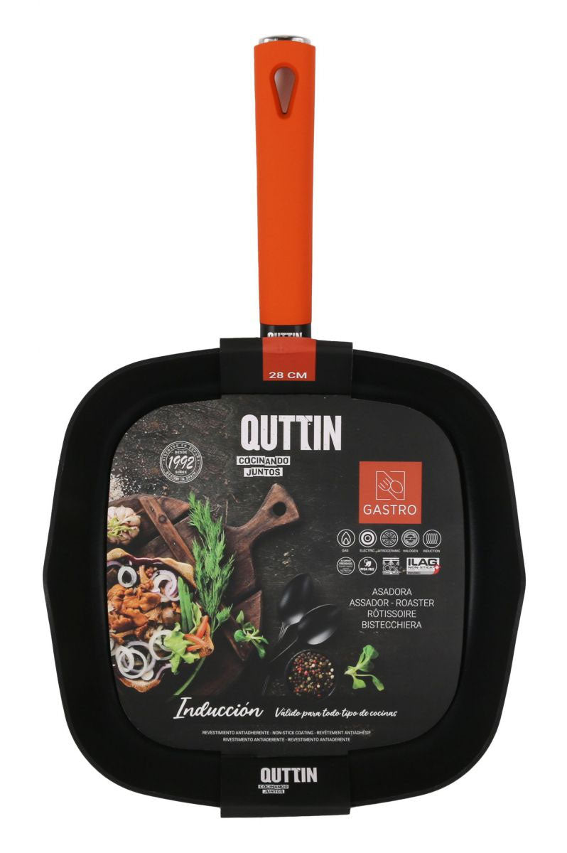 Quttin Gastro 28cm Square grill Frying pan Pressed Aluminium Non Stick Induction