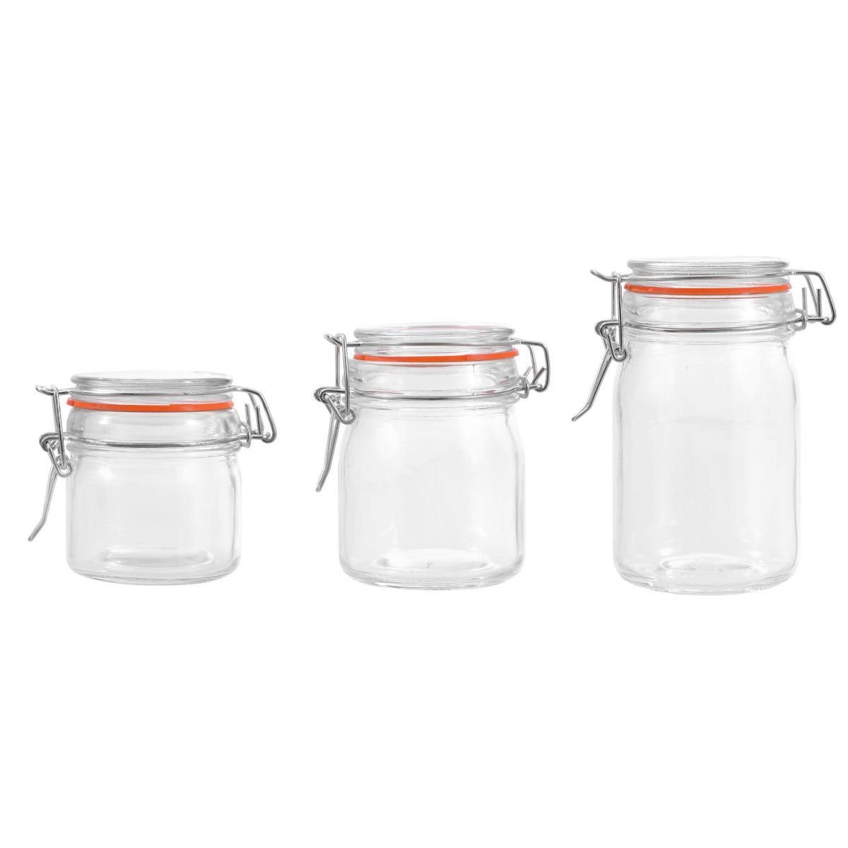 Clip Top Airtight Clear Glass Storage Spice Herb Jam Jar 150ml