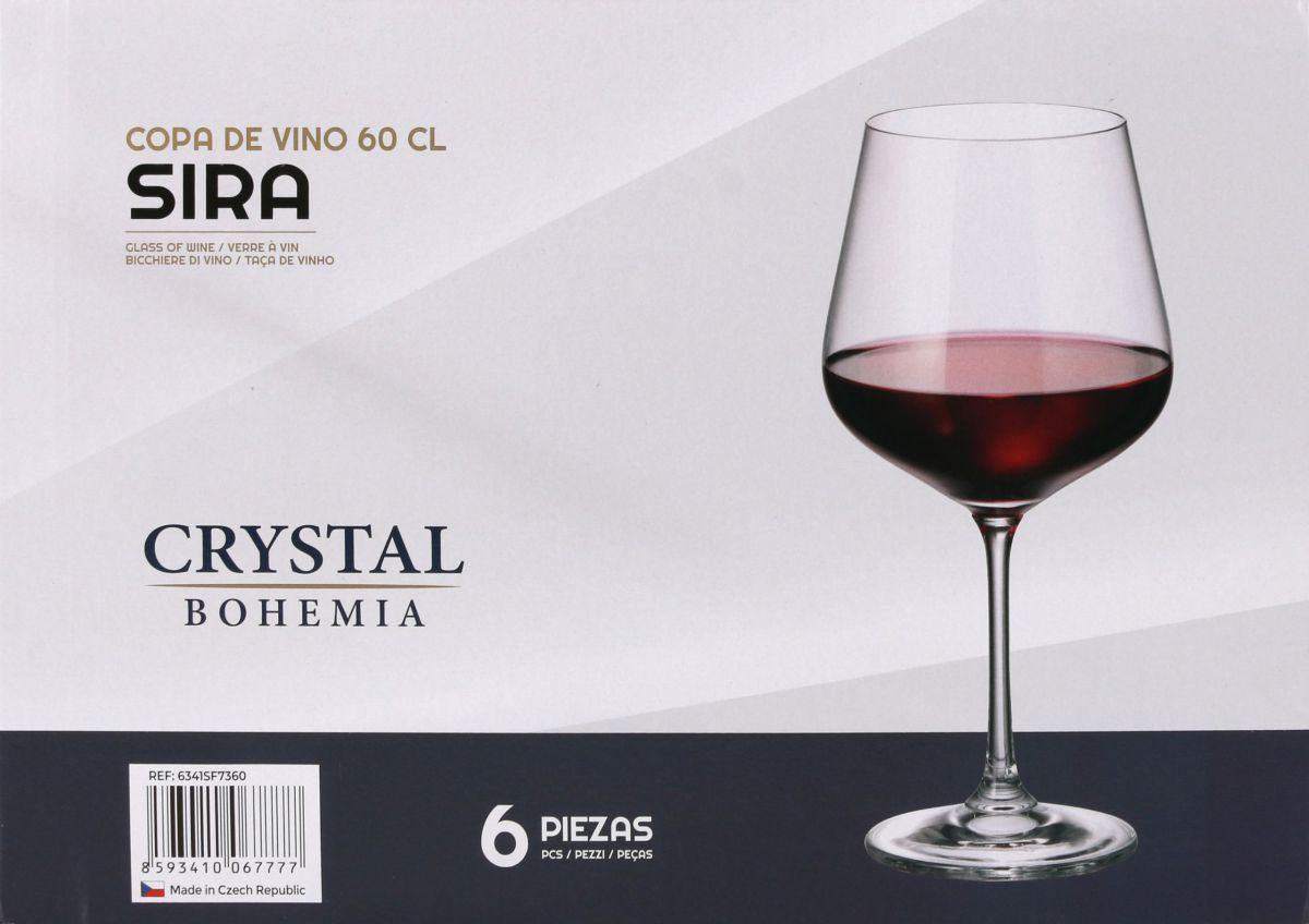 Bohemia Crystal Red white wine glasses 600ml SIRA