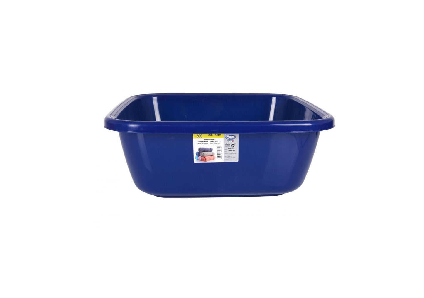 20L Washing Plastic 46cm Square Bowl Dem