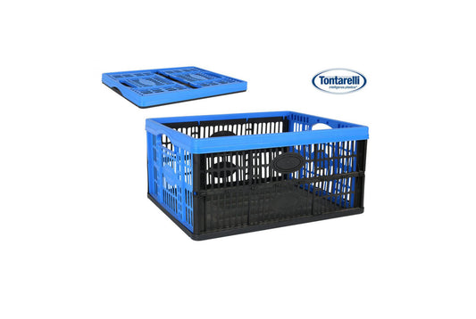 Tontarelli – Folding Box 32L crate– 47.5 x 35 x 23,6 cm voilа Blue/Black