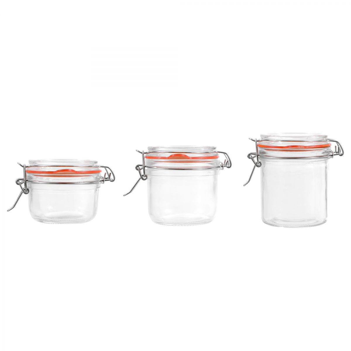 Clip Top Airtight Clear Glass Storage Spice Herb Jam Jar 250ml