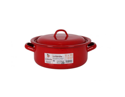 Red Casserole Enameled Steel 20cm La Estrella