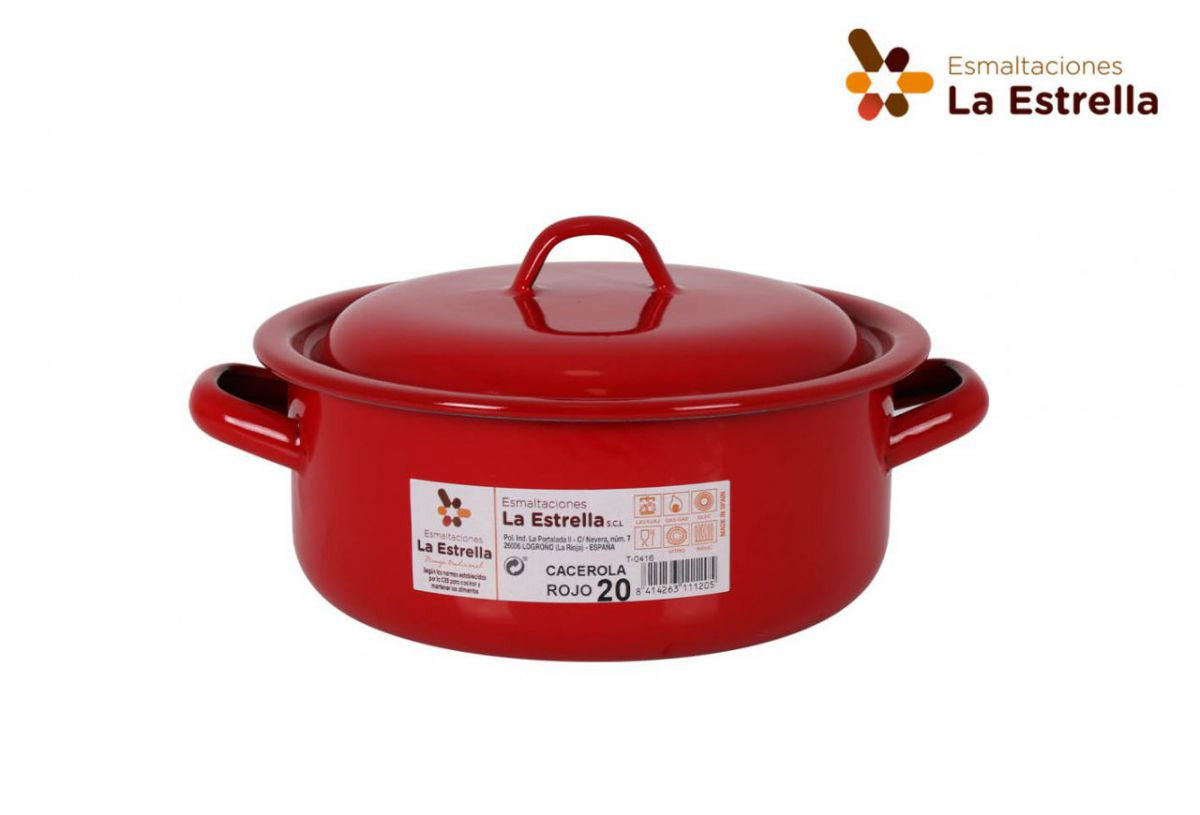 Red Casserole Enameled Steel 20cm La Estrella