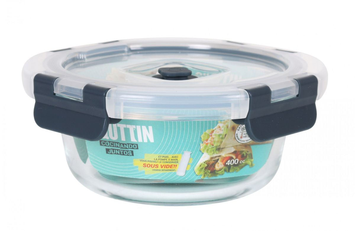 Air vacuum 400ml round food containers kitchen storage pump QUTTIN