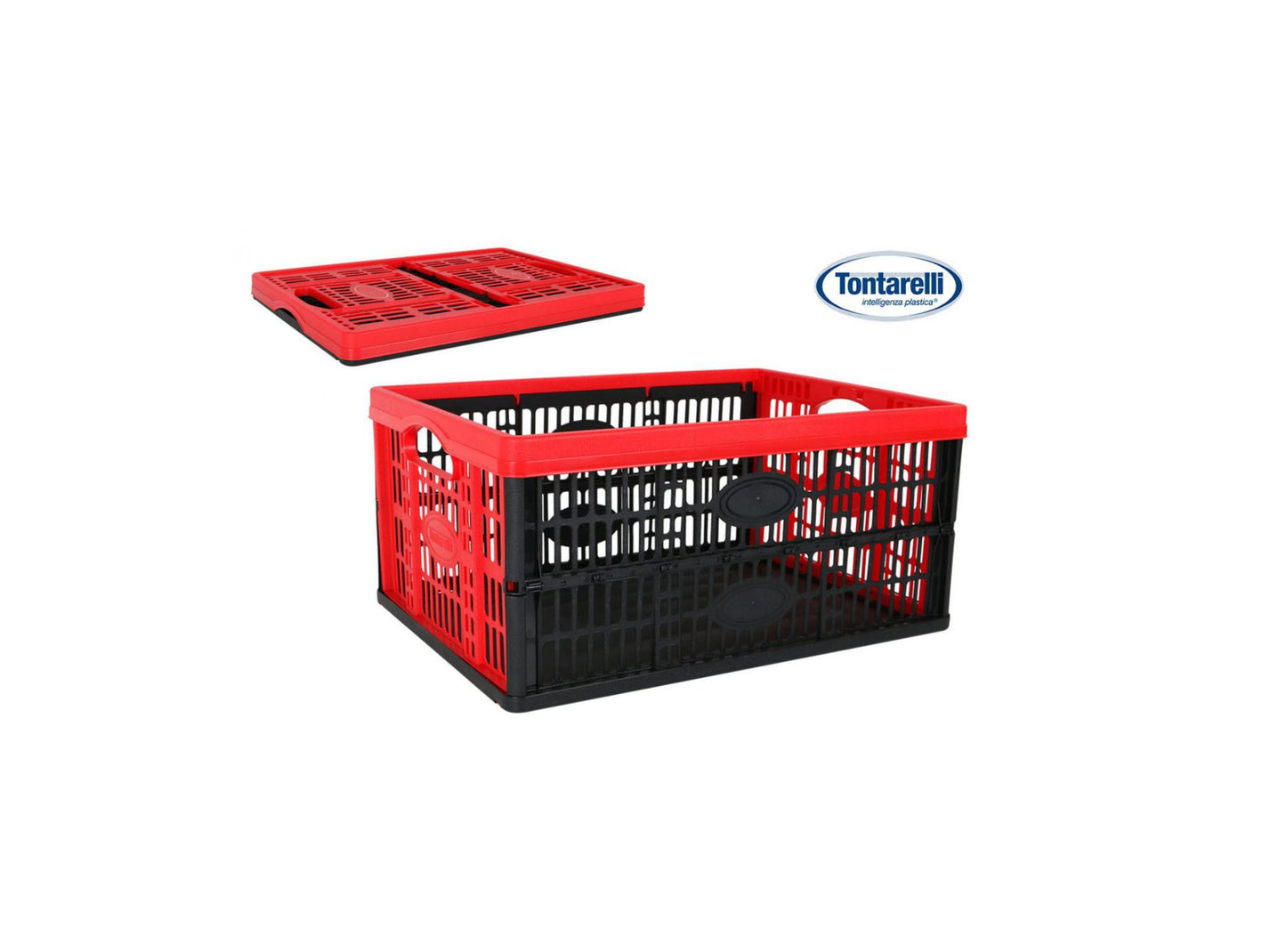 Tontarelli – Folding Box 32L crate – 47.5 x 35 x 23,6 cm voilа Red/Black