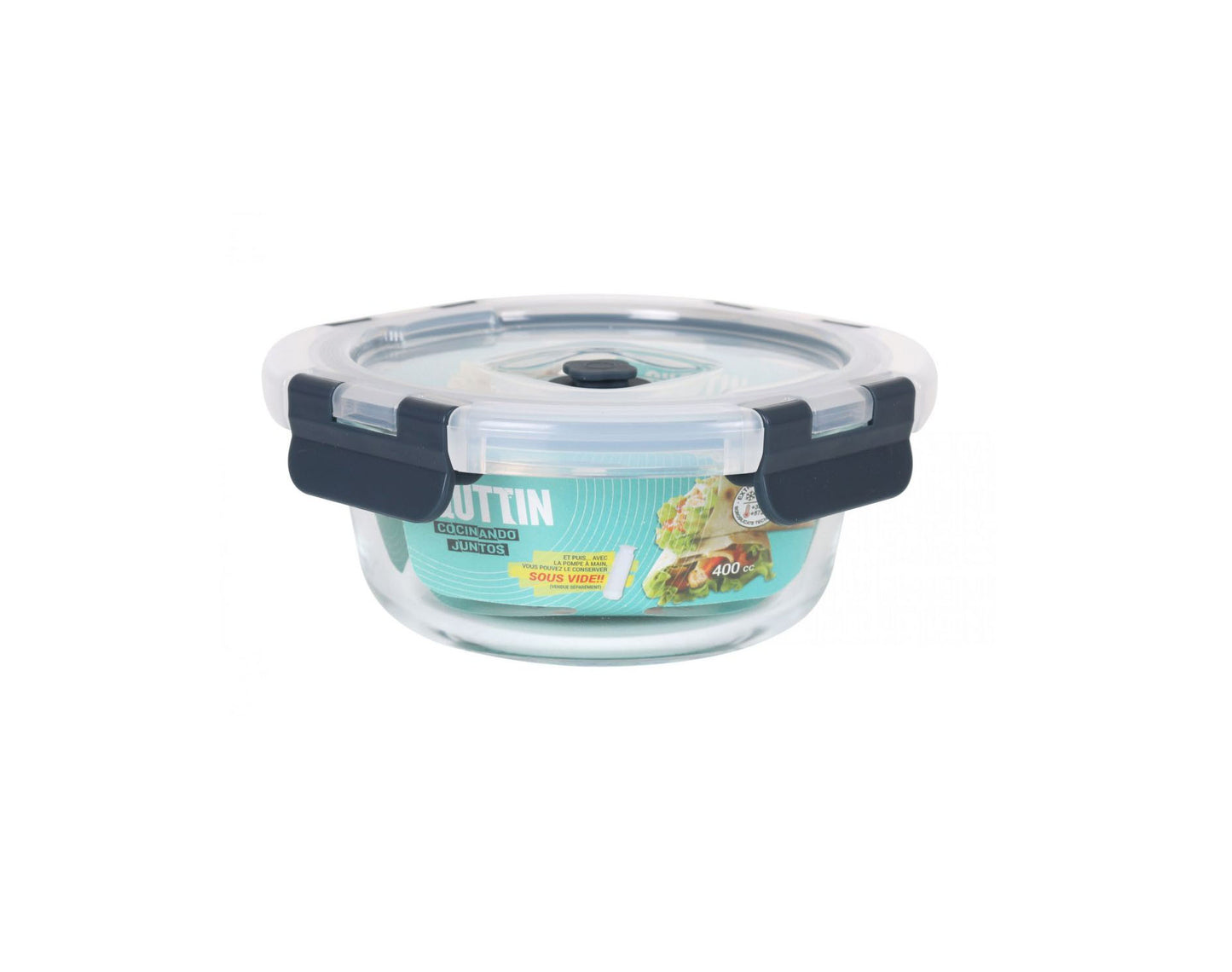 Air vacuum 400ml round food containers kitchen storage pump QUTTIN