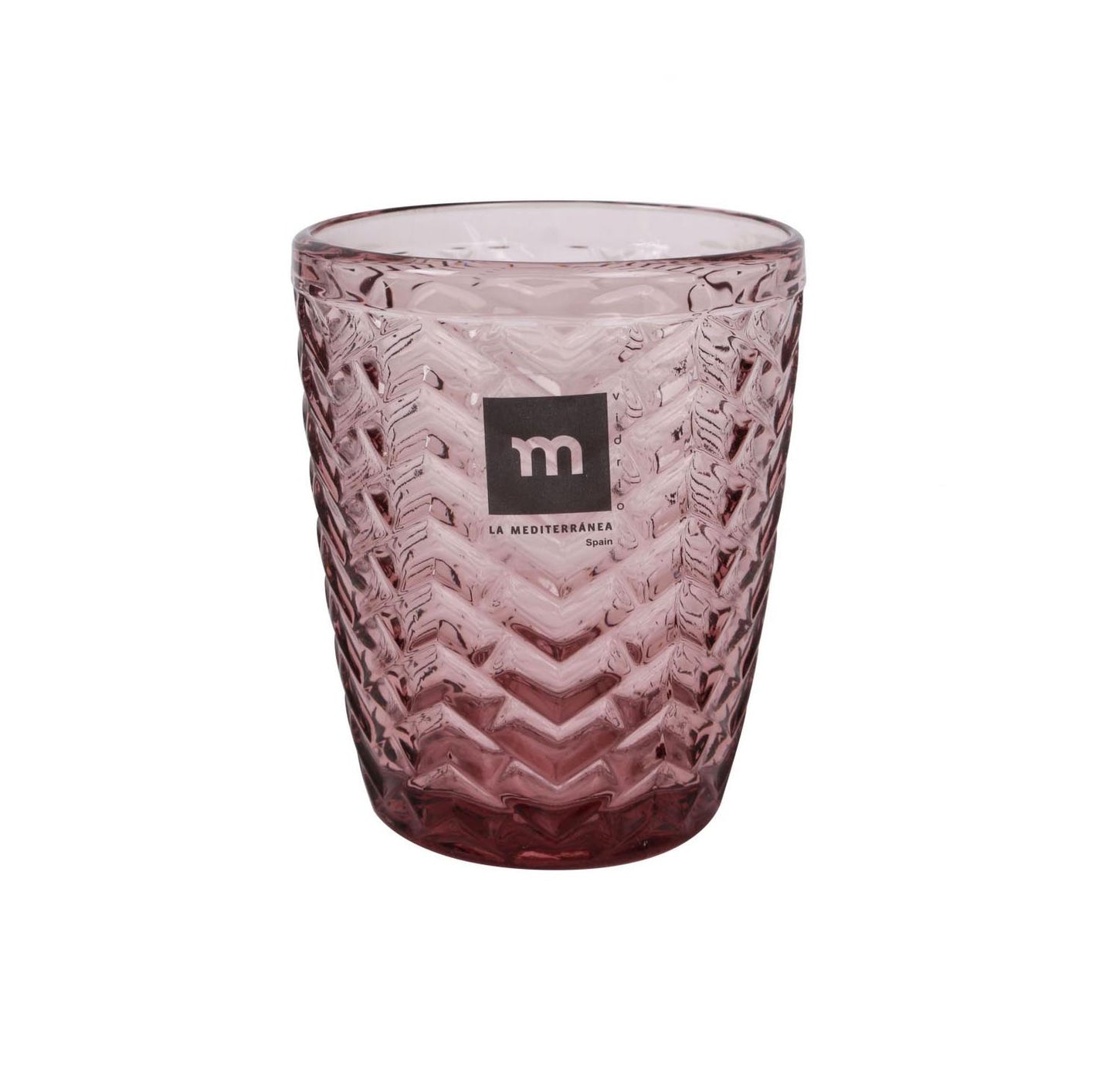 SPICA Plum pink drinking glasses tumblers 290ml embossed glassware vintage style