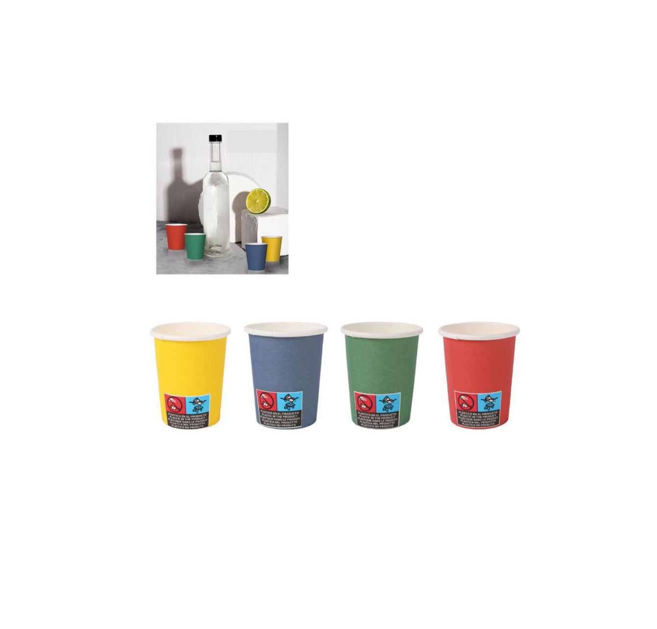 Algon 50ml disposable shot glasses party glasses Assorted colours Pack 80