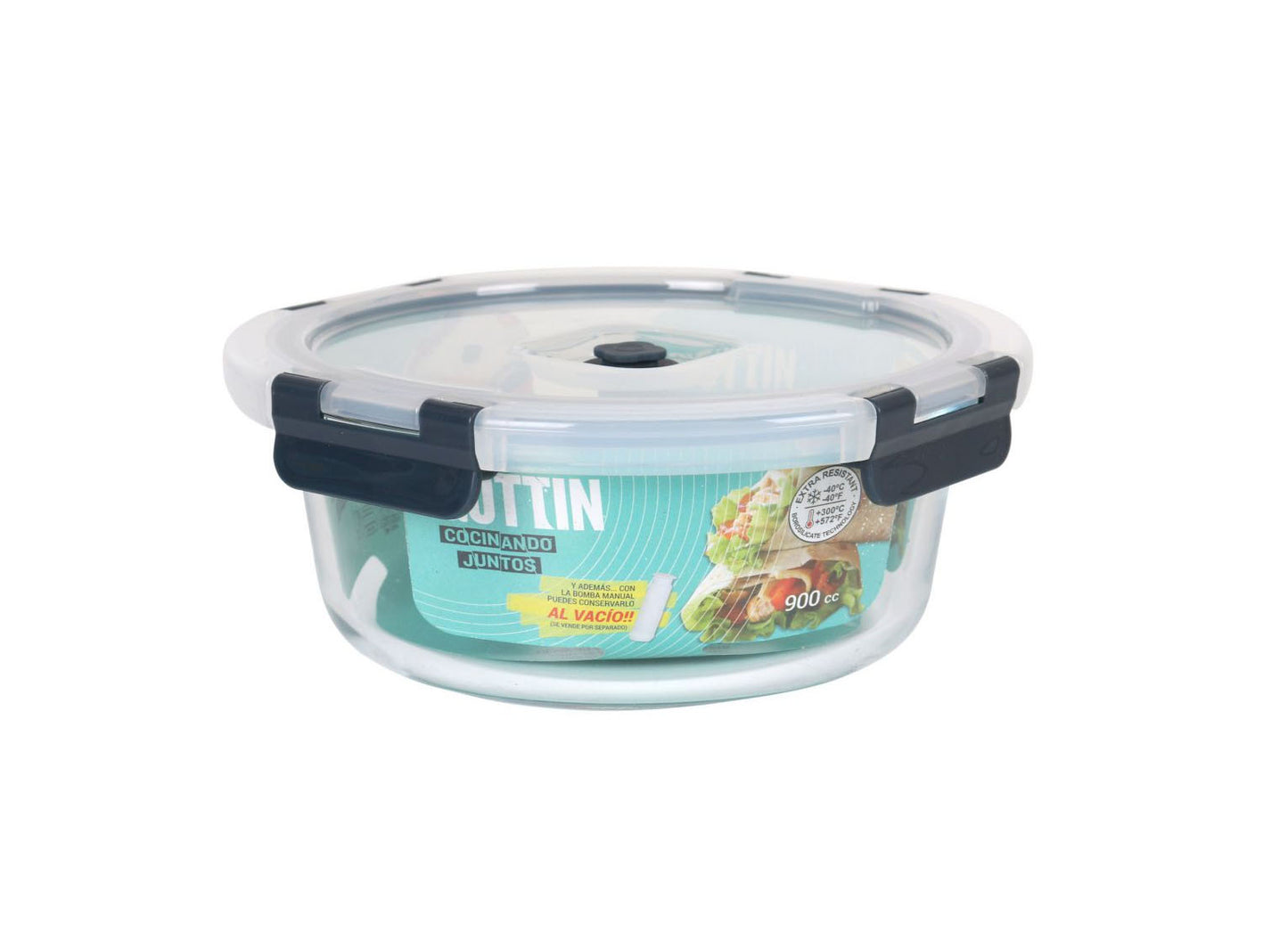 Air vacuum 900ml round food containers kitchen storage pump QUTTIN