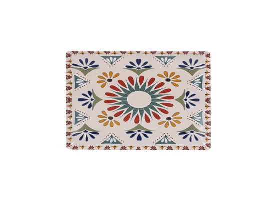 Coimbra 30x20cm rectangular Dinner plate Main course Relief Geometric Decoration Multi colour