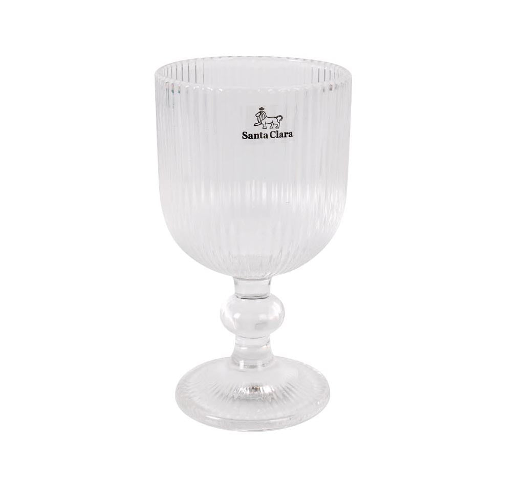 Sonella Clear Wine glasses 255ml embossed striped vintage glassware