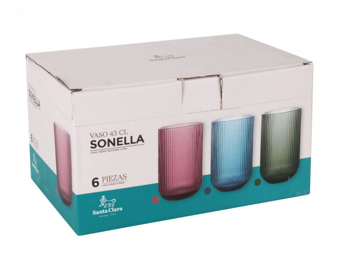 Sonella Green Highball drinking glasses 430ml