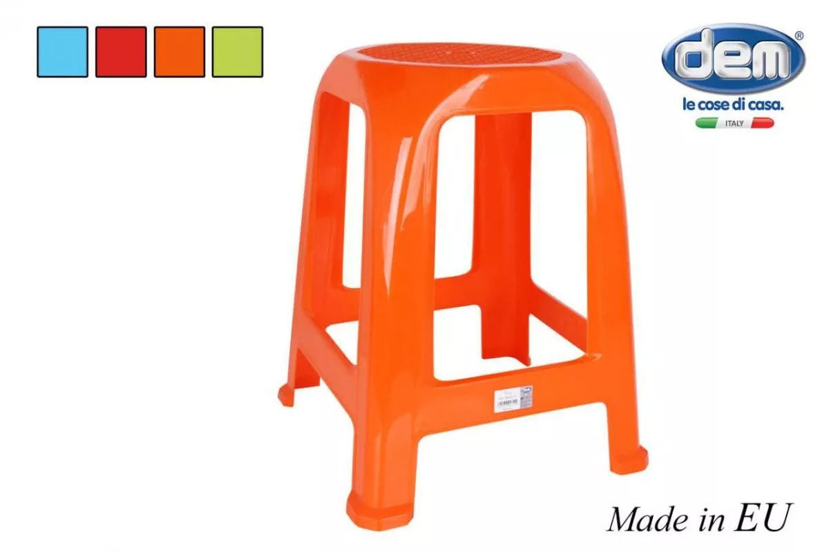 Plastic Stool sitting chair garden kitchen 26x26x47cm COLOURS