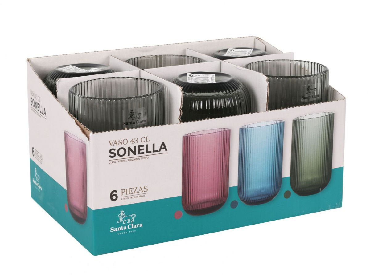 Sonella Green Highball drinking glasses 430ml