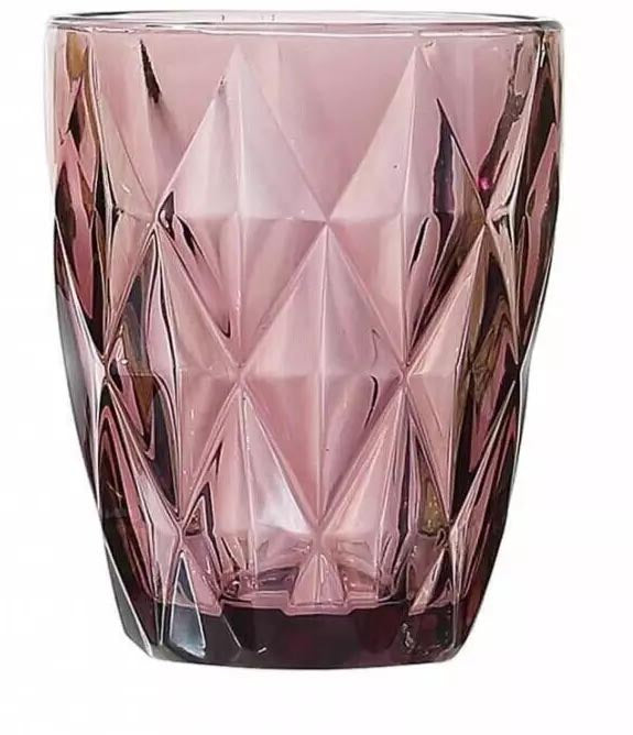 Syros pink Tumblers 270ml vintage diamond drinking glasses