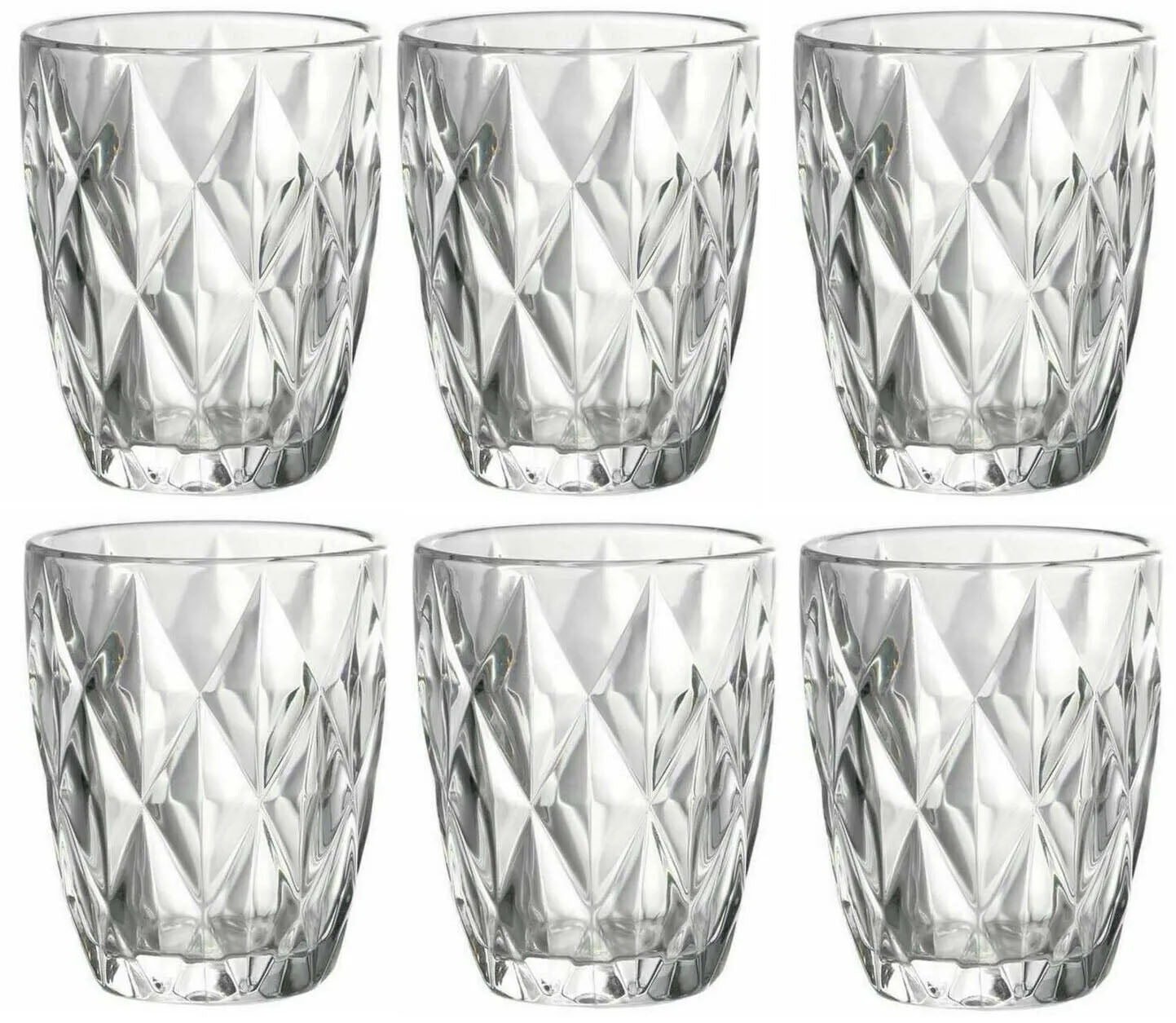 Syros Clear Tumblers 270ml vintage diamond drinking glasses