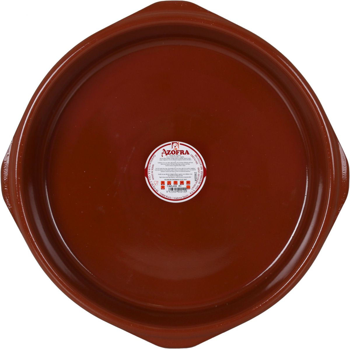 Azofra round Spanish Traditional Cazuela terracotta oven dish 40cm