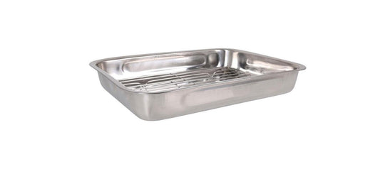 Rectangular oven Tray C/Grill 42 x 31 cm Stainless Steel