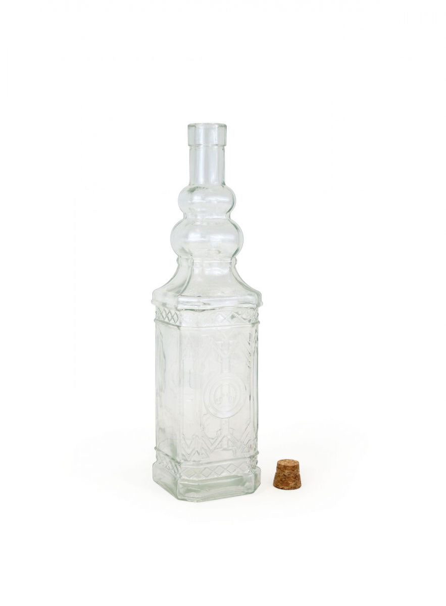 750ml Glass bottle La Mediterranea  with cork Embossed design wine olive oil