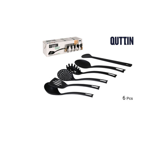 Cooking Kitchen utensils set Box of 6 Nylon black