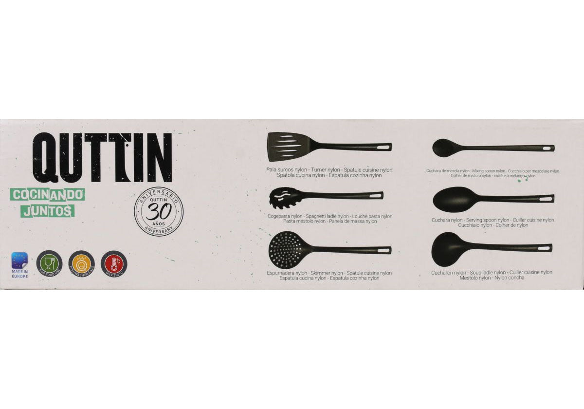 Cooking Kitchen utensils set Box of 6 Nylon black