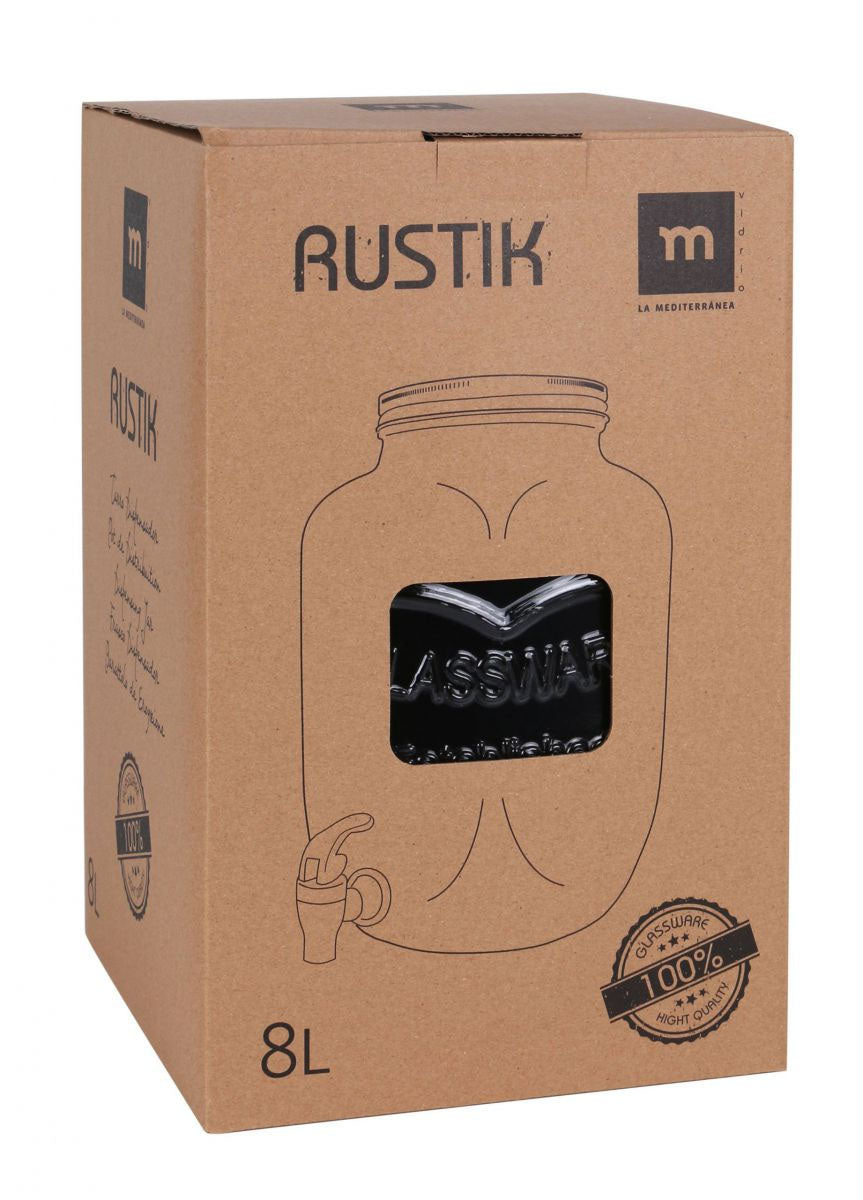 8L glass Drinks Dispenser Rustik