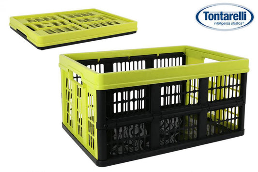 Tontarelli – Folding Box 45L crate– 53x37x27cm voilа Green/Black