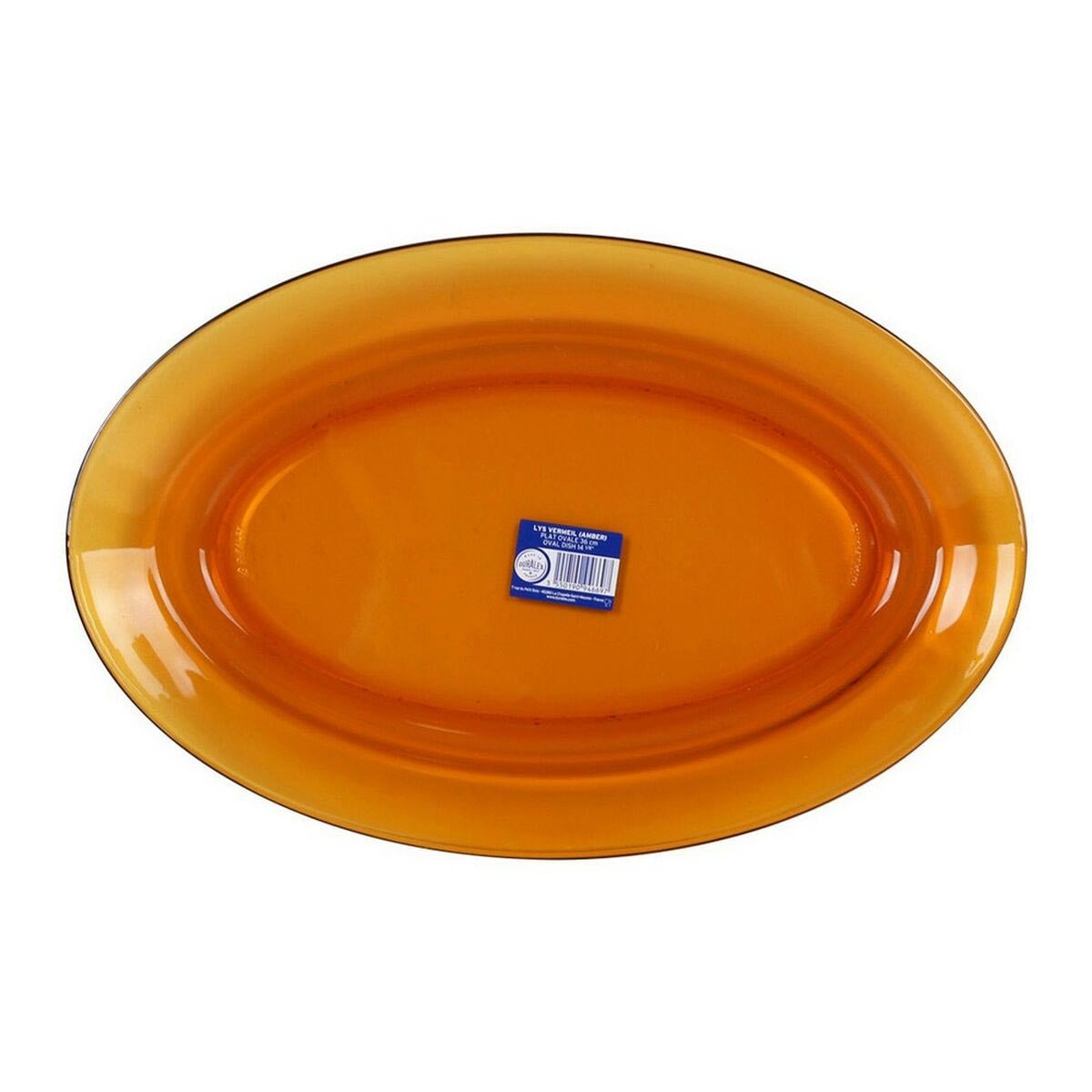 Duralex Amber Lys oval dinner plate serving platter 36cm