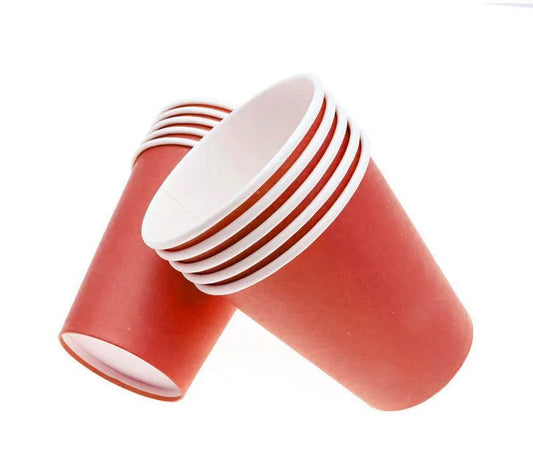 Algon Biodegradable 200ml disposable party glasses Red