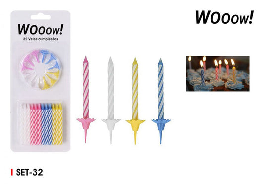 Birthday Candles pack 32 Multicolour