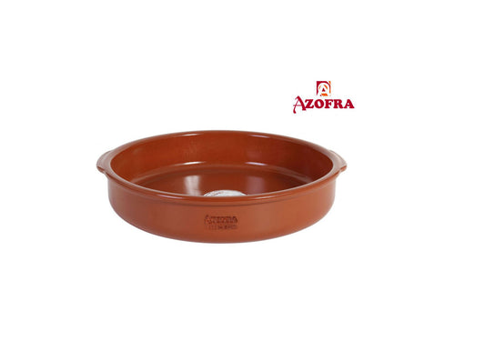 Azofra round Spanish terracotta oven dish casserole pan 36cm ceramic tapas cooking