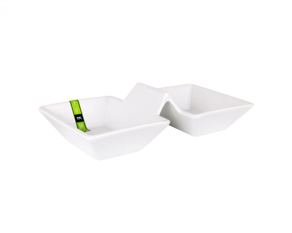 Yummy Double white bowl white porcelain 24.3x12.5x6cm