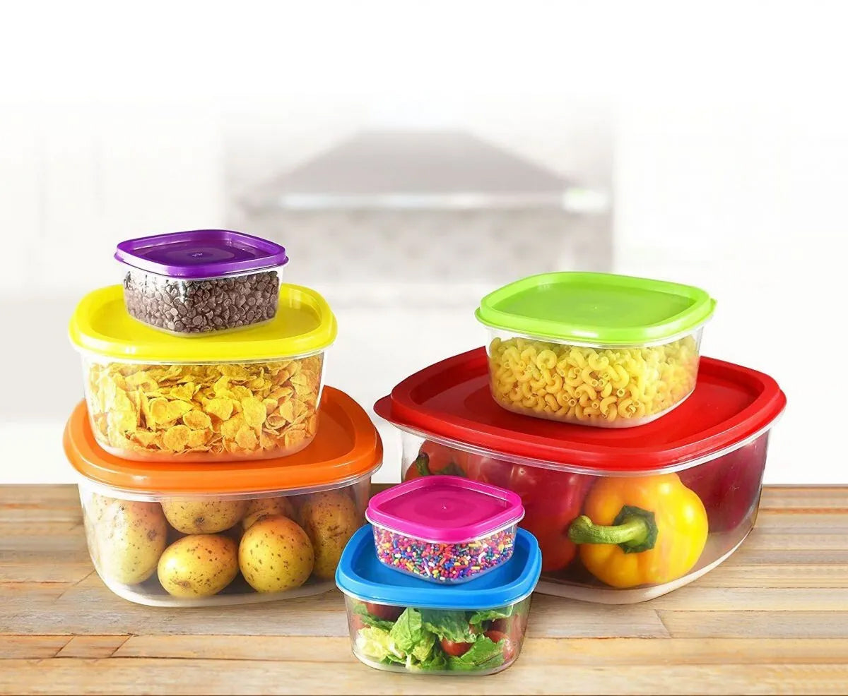 Food containers kitchen storage Set of 7 - LARGE lunch box kitchen storage 180ml to 5L