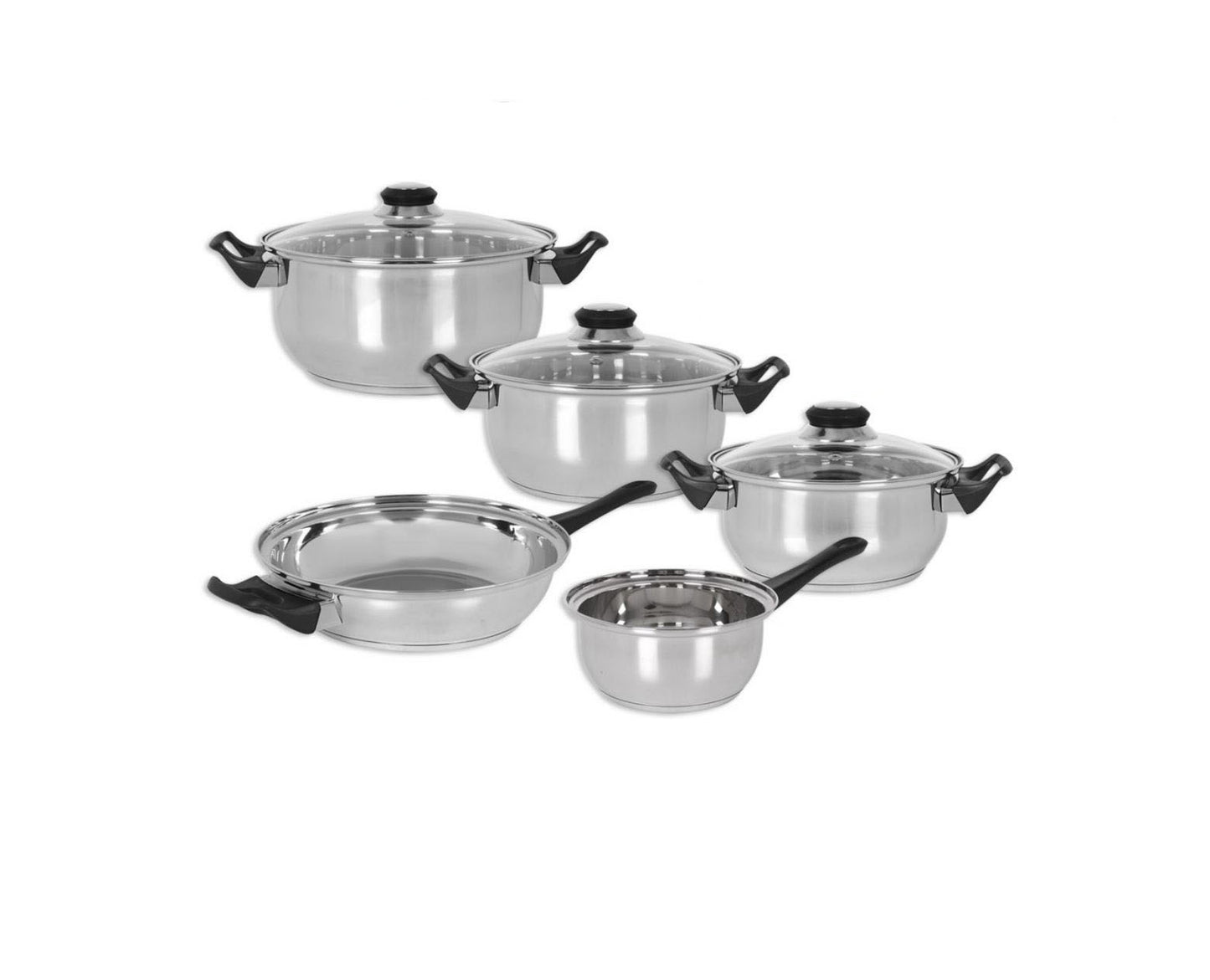 Casserole Set steel 8 pcs Cookware set Induction