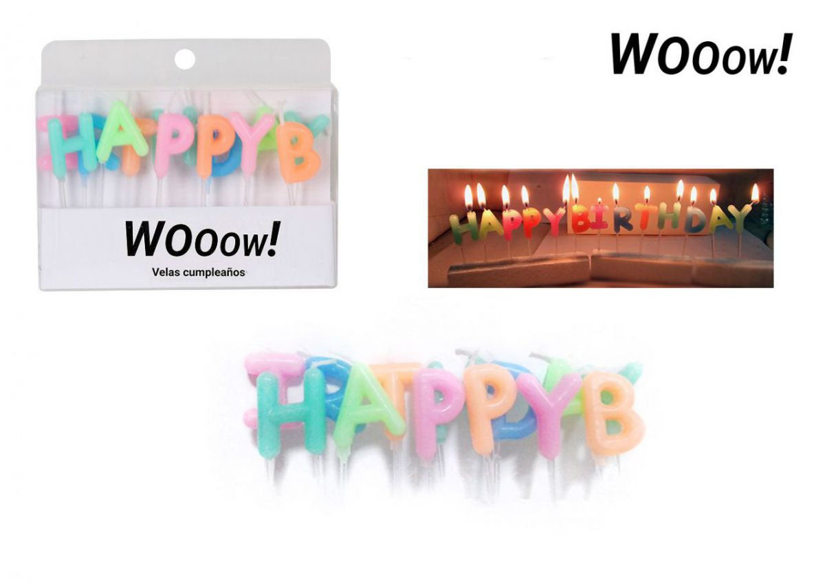 Happy Birthday Candles Letters Multicolour