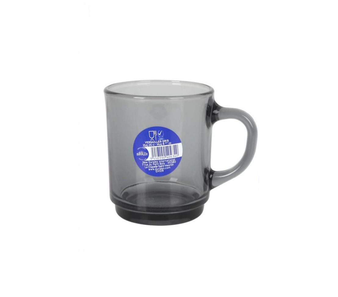 Duralex Grey Stackable coffee tea mugs 260ml Versailles