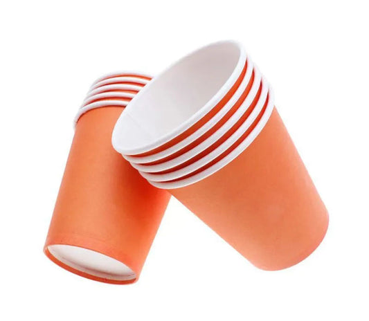 Algon Biodegradable 200ml disposable party glasses Orange