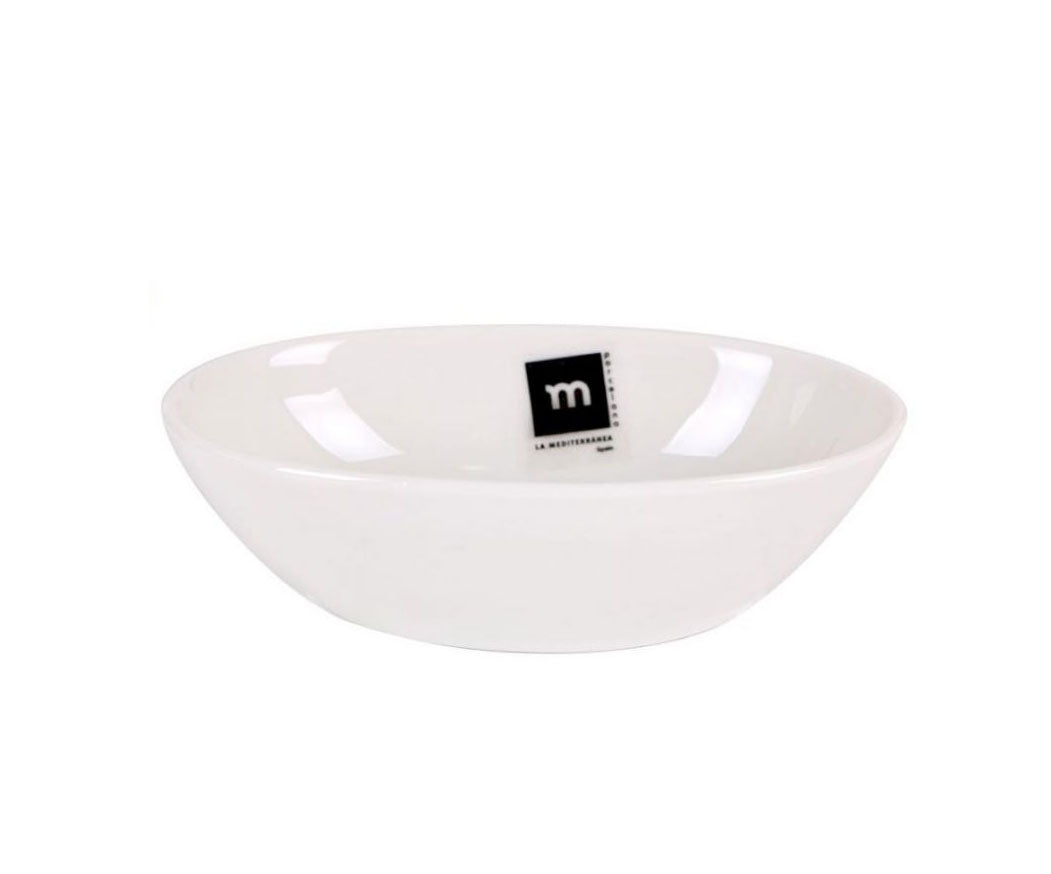 Snack bowl white porcelain oval 14x8.5x4cm