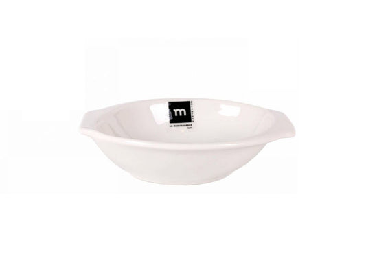 Snack bowl white porcelain oval 14.3x11.5x3.8cm