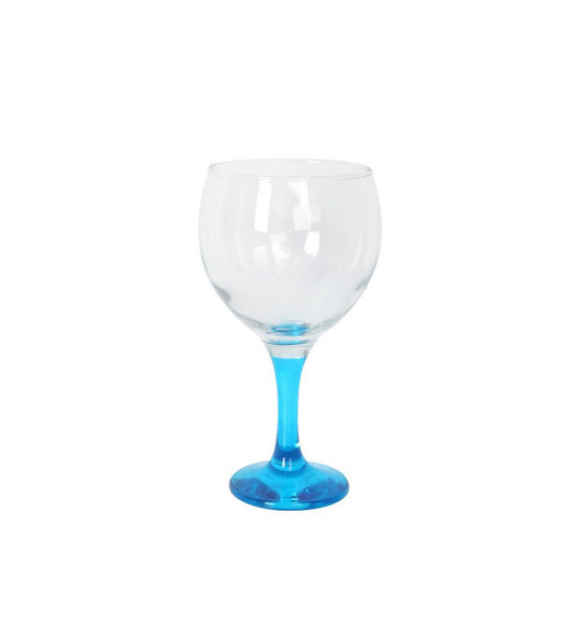 Gin and tonic cocktail balloon glasses 650ml Coloured Stem Blue