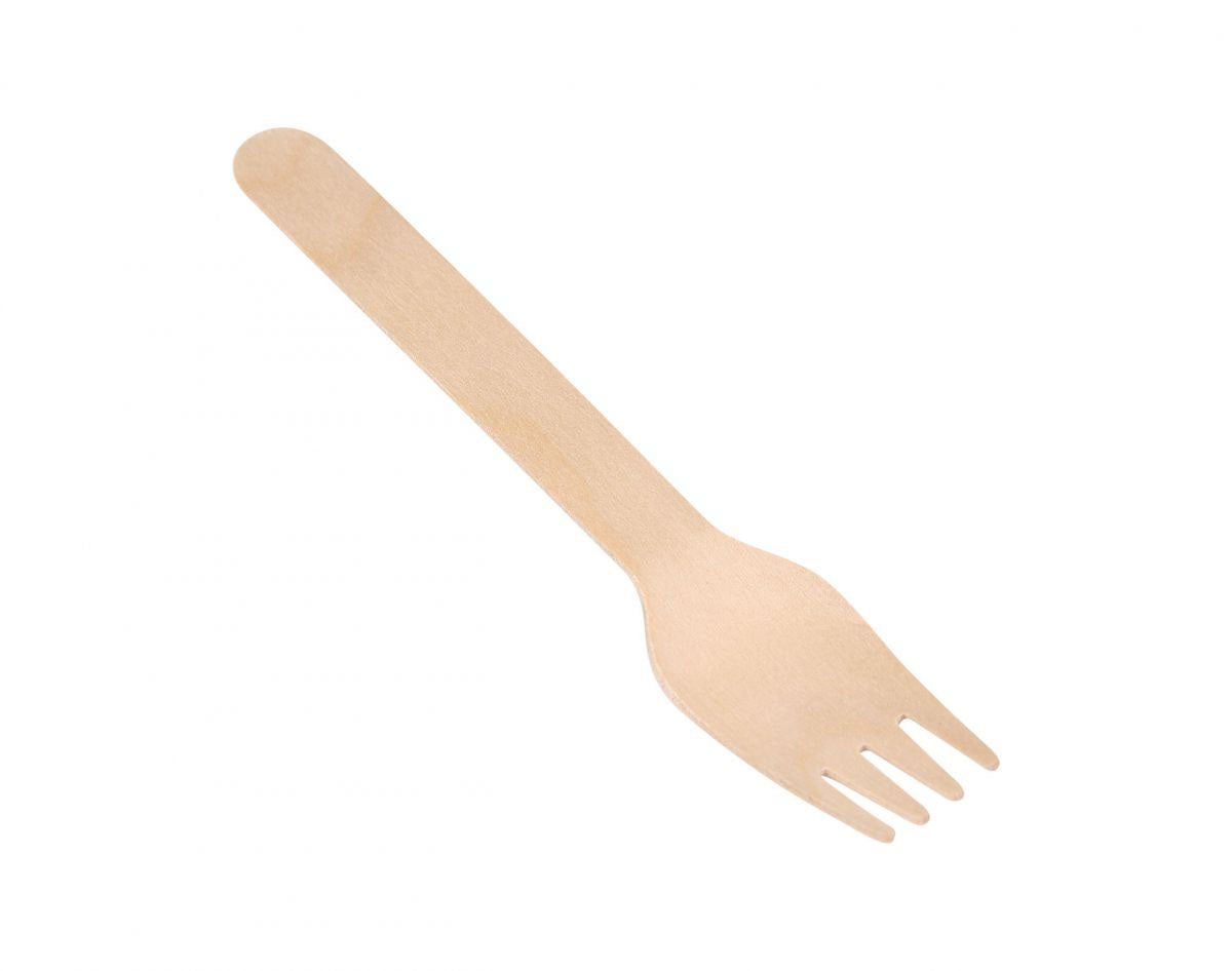 Algon Forks Disposable Biodegradable wooden party take away cutlery Pack of 50