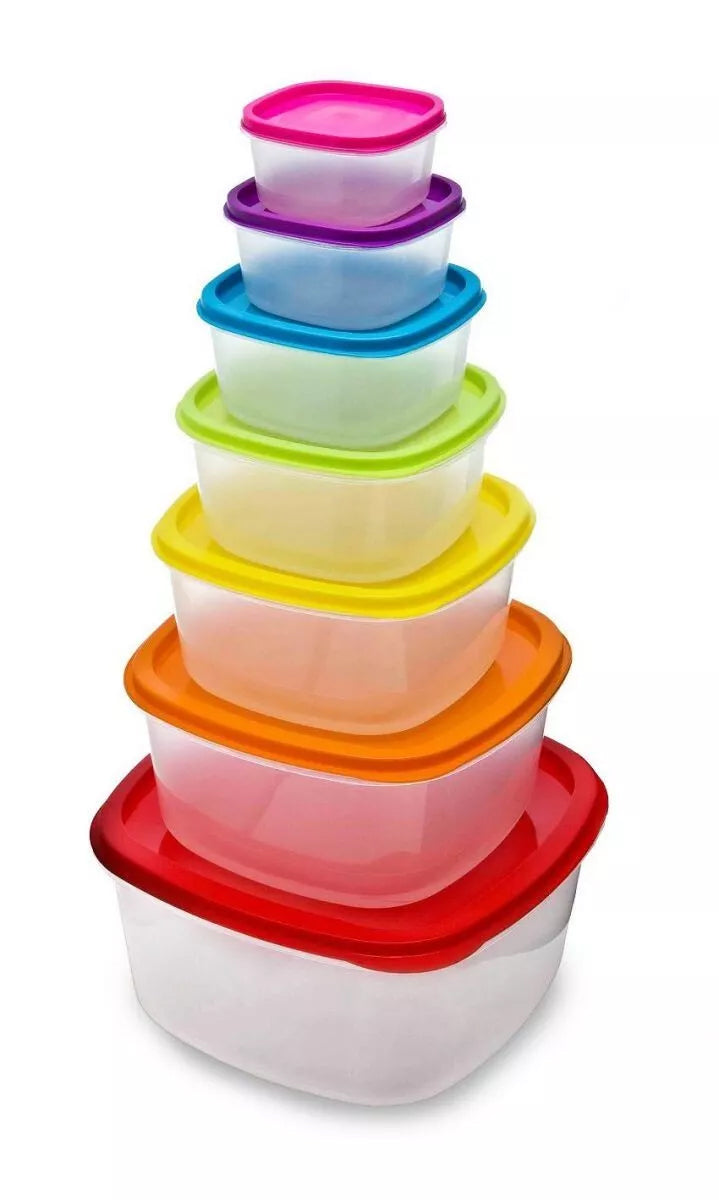 Food containers kitchen storage Set of 7 - LARGE lunch box kitchen storage 180ml to 5L