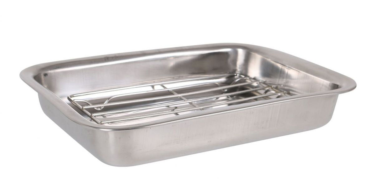 Oven tray Stainless Steel with Grill 27.5x20cm Quttin