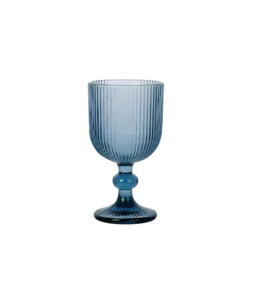 Sonella Blue Wine glasses 360ml embossed glassware stemware