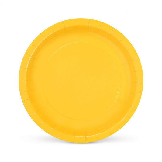 Algon Plates Disposable Biodegradable Yellow paper party take away Pack of 10